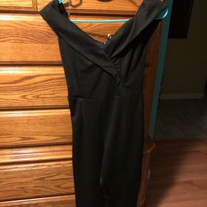 Black off the shoulder jumpsuit
